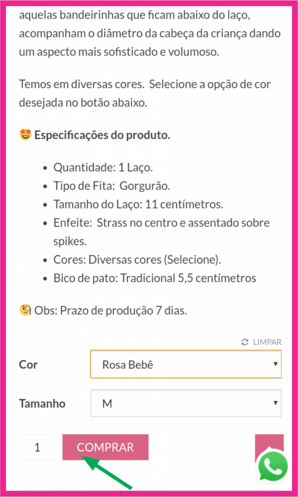 Como comprar laços passo 5