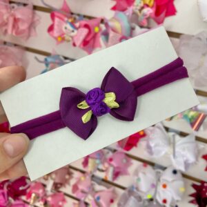 Faixa Laço RN Roxo com Flores