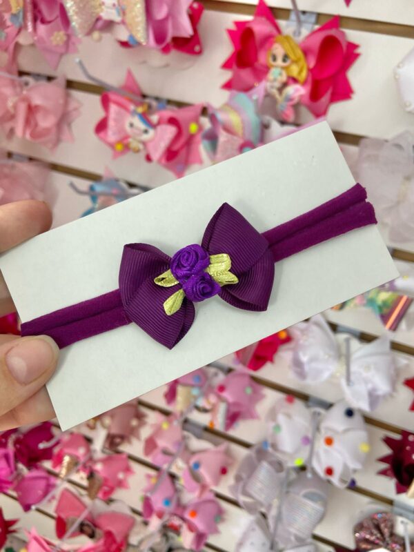 Faixa Laço RN Roxo com Flores