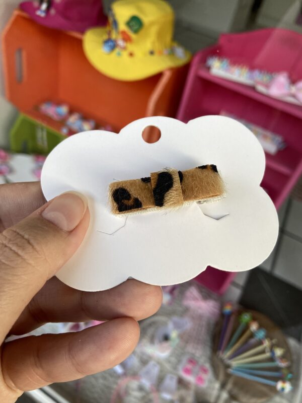 Mini Laço Bege Oncinha