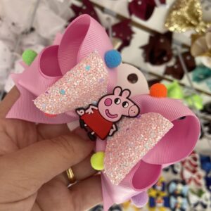 Laço Peppa Pig Rosa.