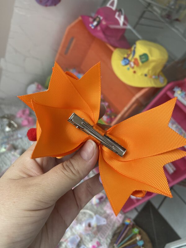Laço grande Laranja com Pompom - Imagem 2