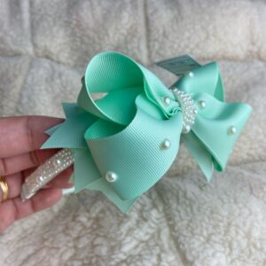 Tiara com Laço Verde