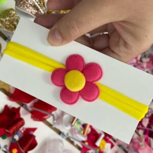 Faixa RN Amarelo e Rosa com Flor