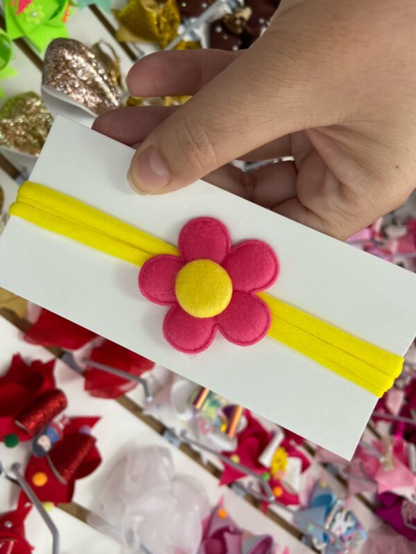 Faixa RN Amarelo e Rosa com Flor