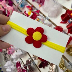 Faixa RN Amarelo e Vermelho com Flor