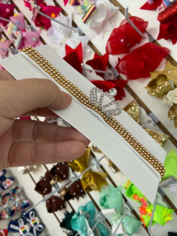 Faixa de strass com coroa