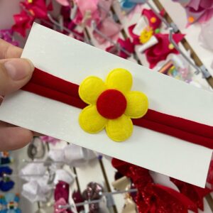 Faixa Laço RN Vermelho e Amarelo com Flor
