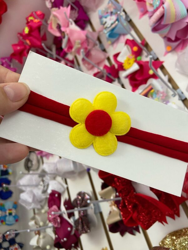 Faixa Laço RN Vermelho e Amarelo com Flor