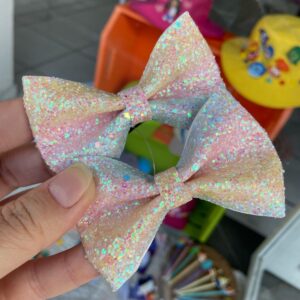 Par de Laços Pastel com Glitter