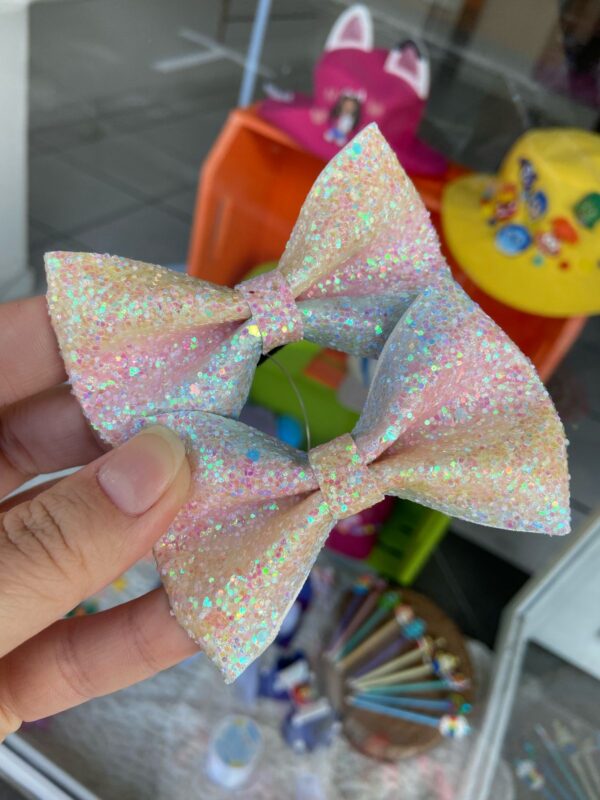 Par de Laços Pastel com Glitter