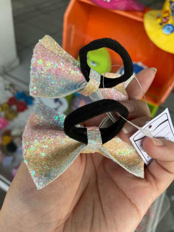Par de Laços Pastel com Glitter
