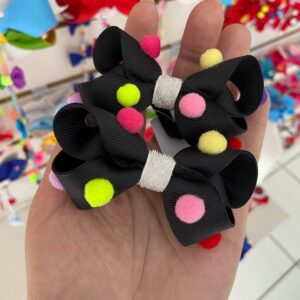Par de Laços Preto com Rabicó