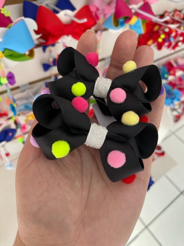 Par de Laços Preto com Rabicó
