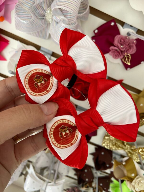 Par de Laços Vermelho Escolar Maple Bear com Rabicó