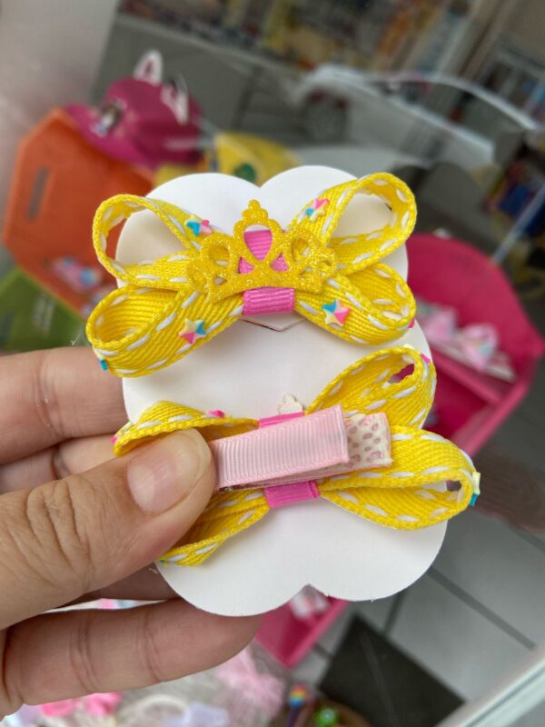 Mini Par de Laços Amarelo - Imagem 2
