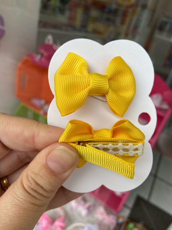 Mini Par de Laços Amarelo