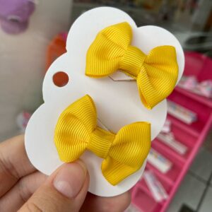 Mini Par de Laços Amarelo