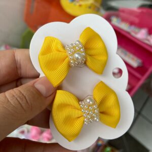 Mini Par de Laços Amarelo