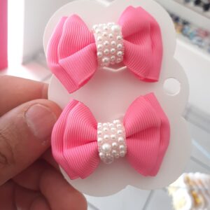 Mini Par de Laços Rosa