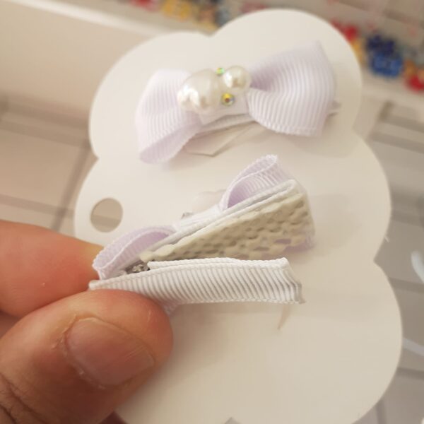 Mini Par de Laços Branco