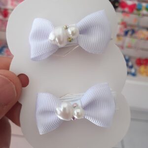 Mini Par de Laços Branco