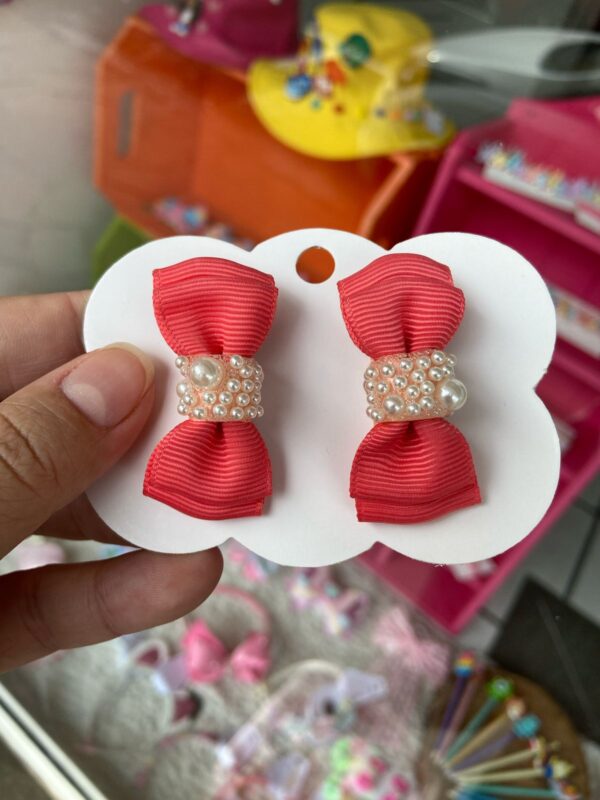 Mini Par de Laços Salmão
