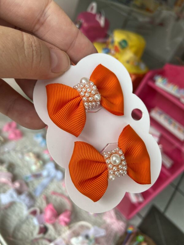 Mini Par de Laços Laranja