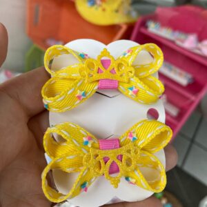 Mini Par de Laços Amarelo