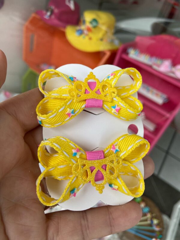 Mini Par de Laços Amarelo