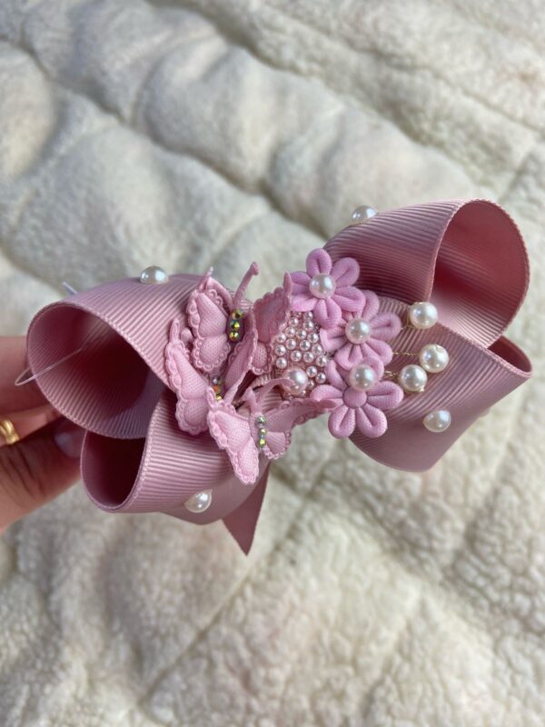 Tiara Rosa Antigo com pérolas - Imagem 2