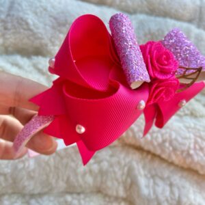 Tiara Rosa com Flores