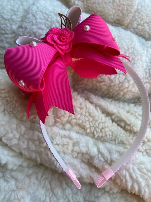 Tiara Rosa com Flores - Imagem 2
