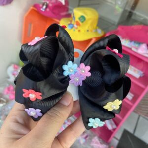 Laço Preto com Flor