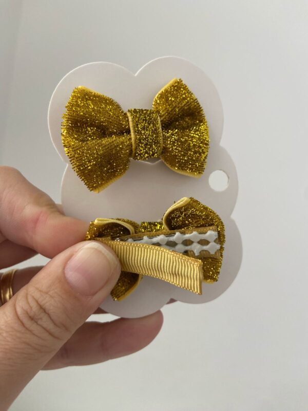Mini Par de Laços Dourado
