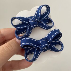 Mini Par de Laços Azul Jeans