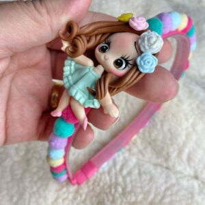 Tiara de Bonequinha com pompom