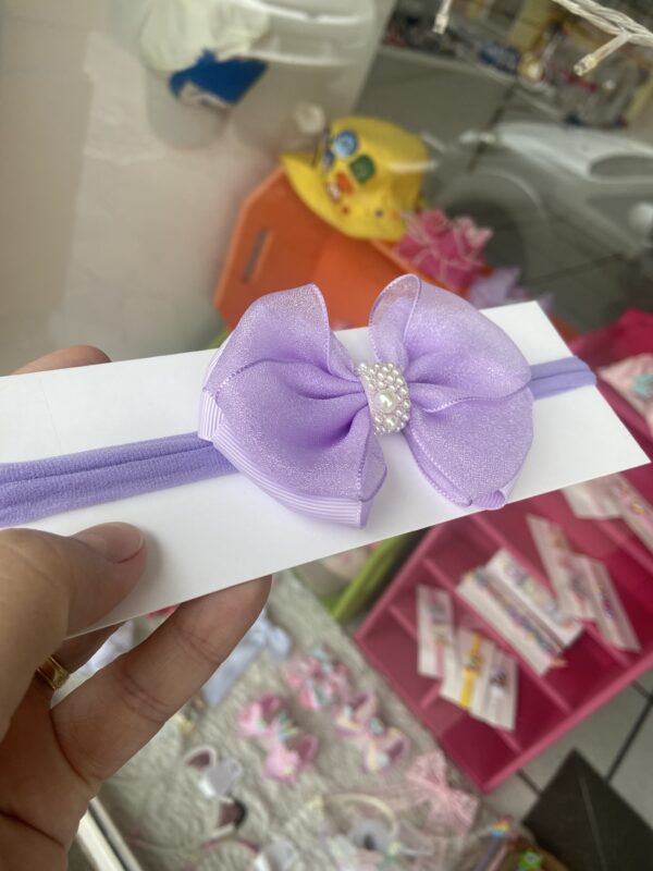 Faixa Lilás - Laço Médio Organza