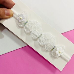 Faixa RN com Borboleta e Flor Branco.