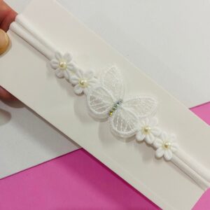 Faixa RN com Borboleta e Flor Branco.