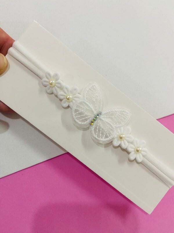 Faixa RN com Borboleta e Flor Branco.