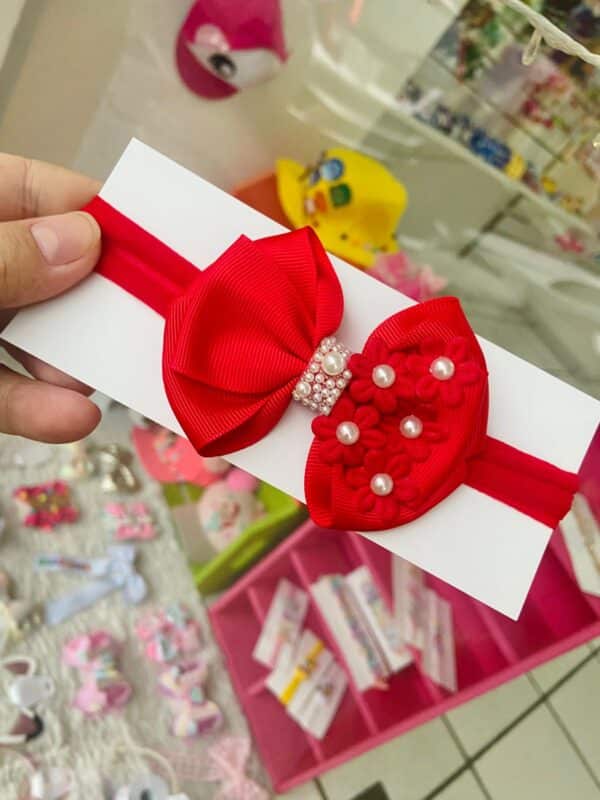 Faixa RN Vermelho com Flores.