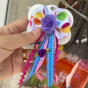 Laço Caipira com Aplique de Flor colorido