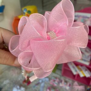 Tiara de Organza com Laço Volumoso – Lilás