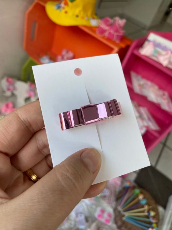 Mini Laço Rosa em Lonita