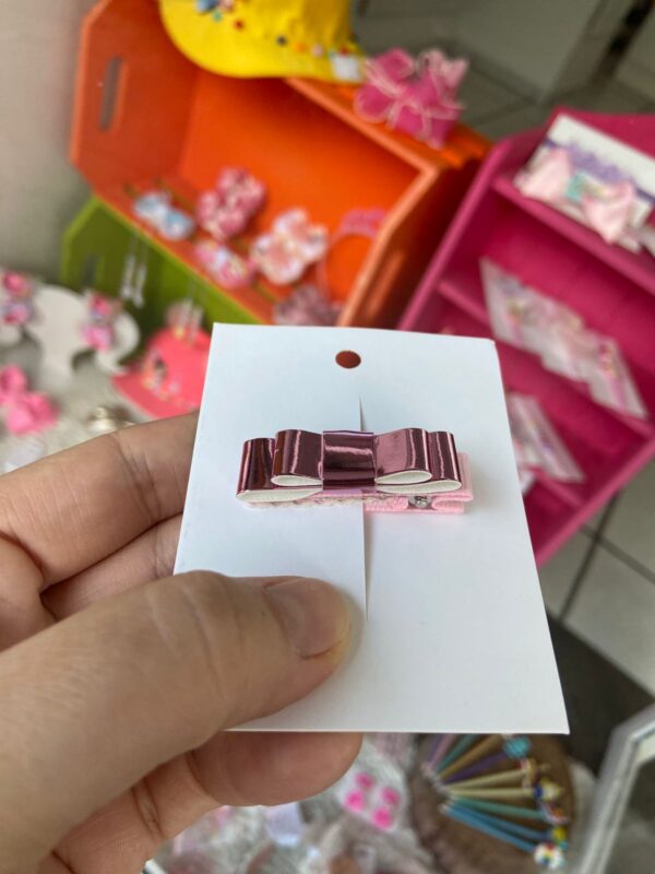 Mini Laço Rosa em Lonita