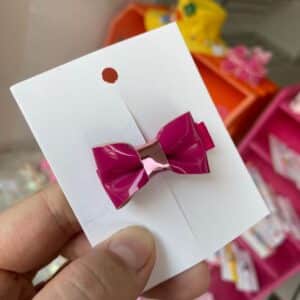 Mini Laço Rosa em Lonita