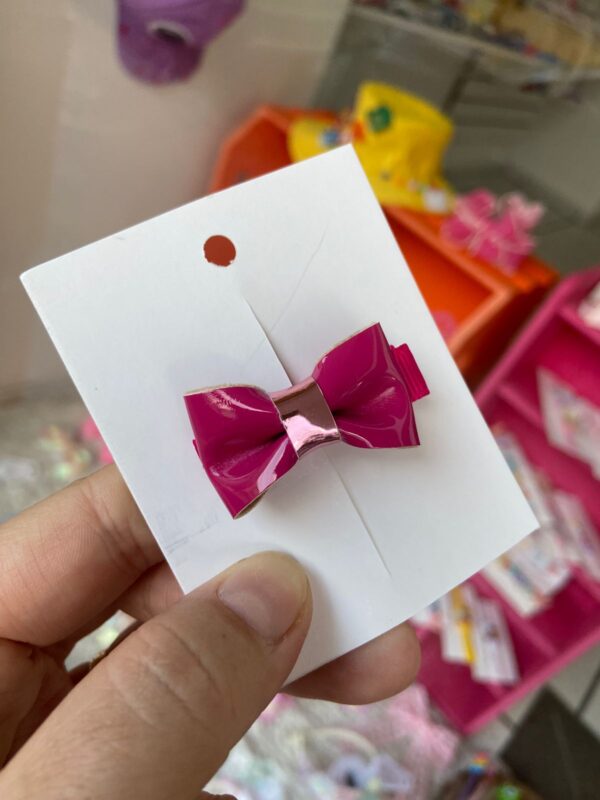 Mini Laço Rosa em Lonita