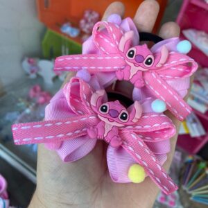Par de Laço Stitch Rosa com Rabicó.