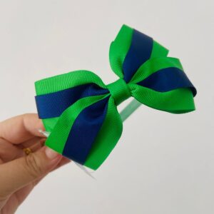 Tiara de Laço Verde e Azul